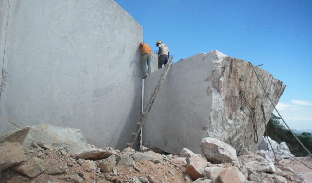 people working in rock quarry