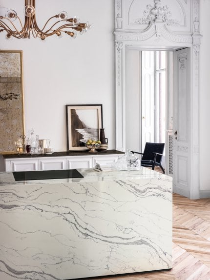 white marbled counter