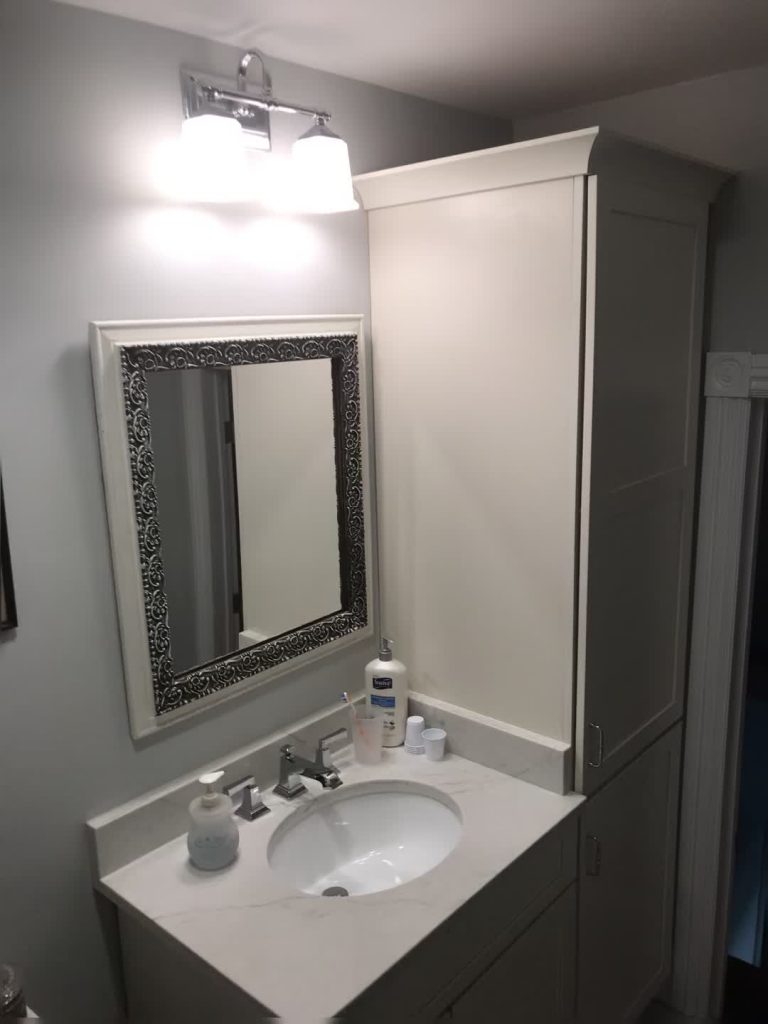 bathroom sink with white counter